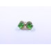 Disc-Shape Earrings with Green Square-Shape Stone