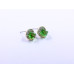 Disc-Shape Earrings with Green Square-Shape Stone