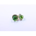 Disc-Shape Earrings with Green Square-Shape Stone