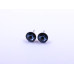 Large Circle-Shape Stud Earrings, Blue