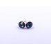 Large Circle-Shape Stud Earrings, Blue