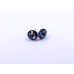 Large Circle-Shape Stud Earrings, Blue