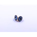 Large Circle-Shape Stud Earrings, Blue