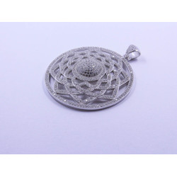 Large Silver Pendant in Exotic Flower Design