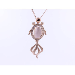 Gold Plated Turtle Gem Pendant Necklace