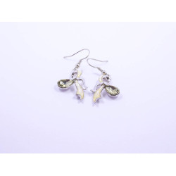 Stone and Gem Bow Earrings