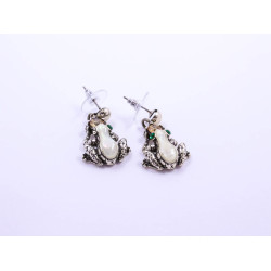 Stone Frog Drop Earrings