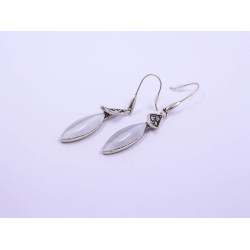 White Gem Drop Earrings