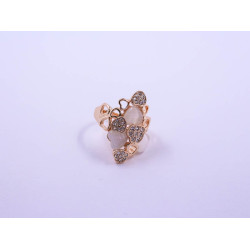 Heart Clustered White Stone and Gem Ring