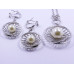 White Pearl Pendant and Earrings Set