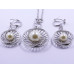 White Pearl Pendant and Earrings Set