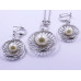 White Pearl Pendant and Earrings Set