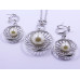 White Pearl Pendant and Earrings Set