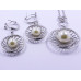 White Pearl Pendant and Earrings Set