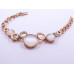 Gold Chain Circle Gem Cluster Bracelet