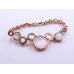 Gold Chain Circle Gem Cluster Bracelet
