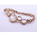 Gold Chain Circle Gem Cluster Bracelet