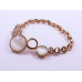 Gold Chain Circle Gem Cluster Bracelet