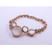 Gold Chain Circle Gem Cluster Bracelet