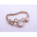 Gold Chain Circle Gem Cluster Bracelet