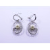 White Pearl Pendant and Earrings Set in Oval Disc Shape