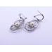 White Pearl Pendant and Earrings Set in Oval Disc Shape