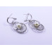 White Pearl Pendant and Earrings Set in Oval Disc Shape
