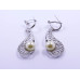 White Pearl Pendant and Earrings Set in Paisley Shape