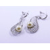 White Pearl Pendant and Earrings Set in Paisley Shape