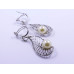 White Pearl Pendant and Earrings Set in Paisley Shape