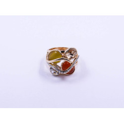 Multi-Stone Cocktail Ring with Swirl Overlay