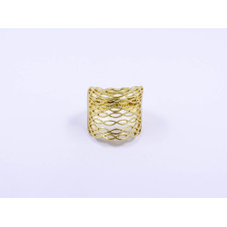 Yellow-Gold Plated Cocktail Ring with Open-Net Design